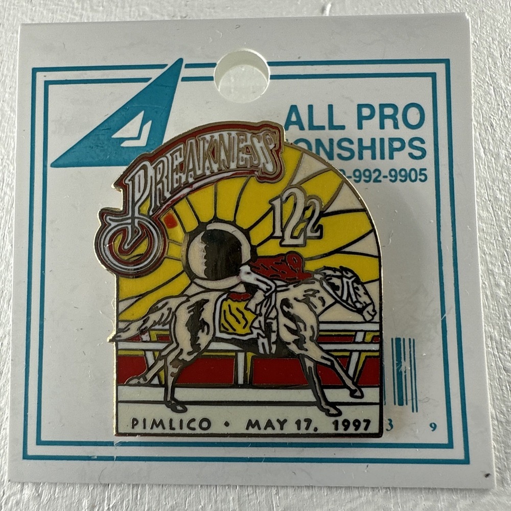 Preakness‎ 122 May 17 1997 Horse Racing Enamel Pin Collectible Baltimore Pimlico